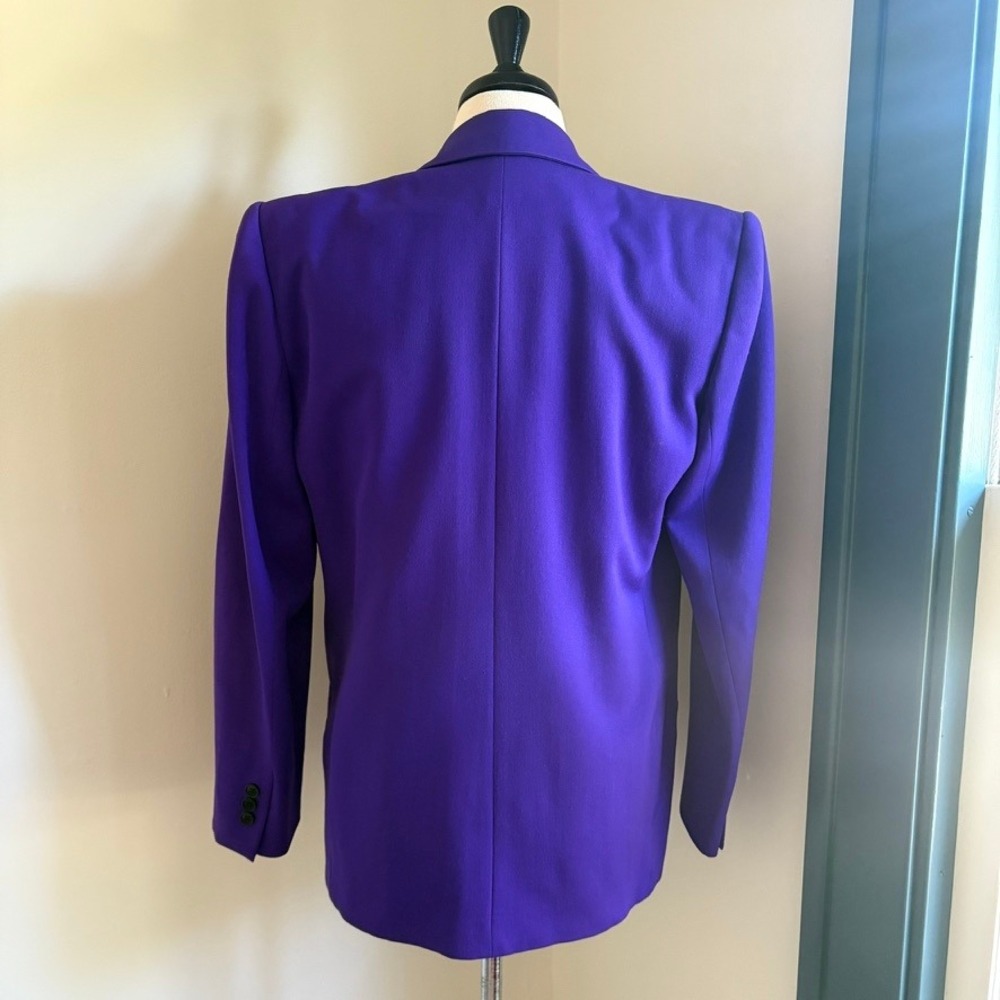 Christian Dior The Suit 1980's Purple Suit Skirt Set Wool Size 8 Purple Power - Picture 7 of 16